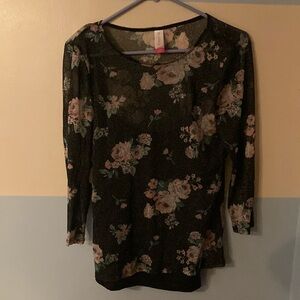 No Boundaries Black Floral Sheer Blouse